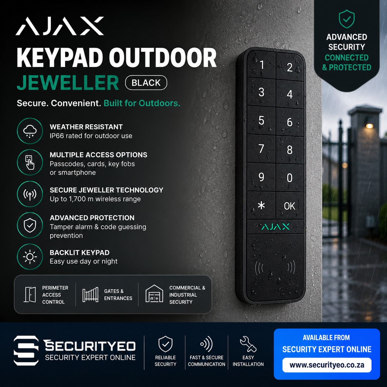 AJAX Keypad outdoor jeweller sold on Security Online