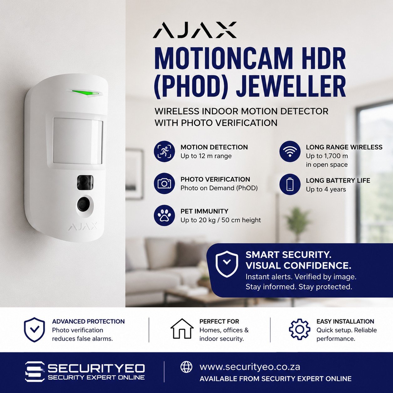 Ajax MotionCam HDR (PhOD) Jeweller White - Image 3