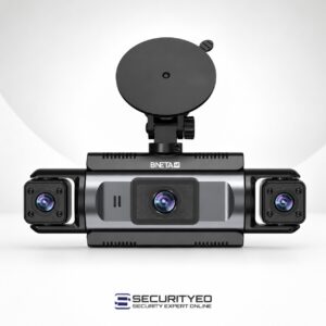 Close-up of BNETA F410 DashCam lens and display
