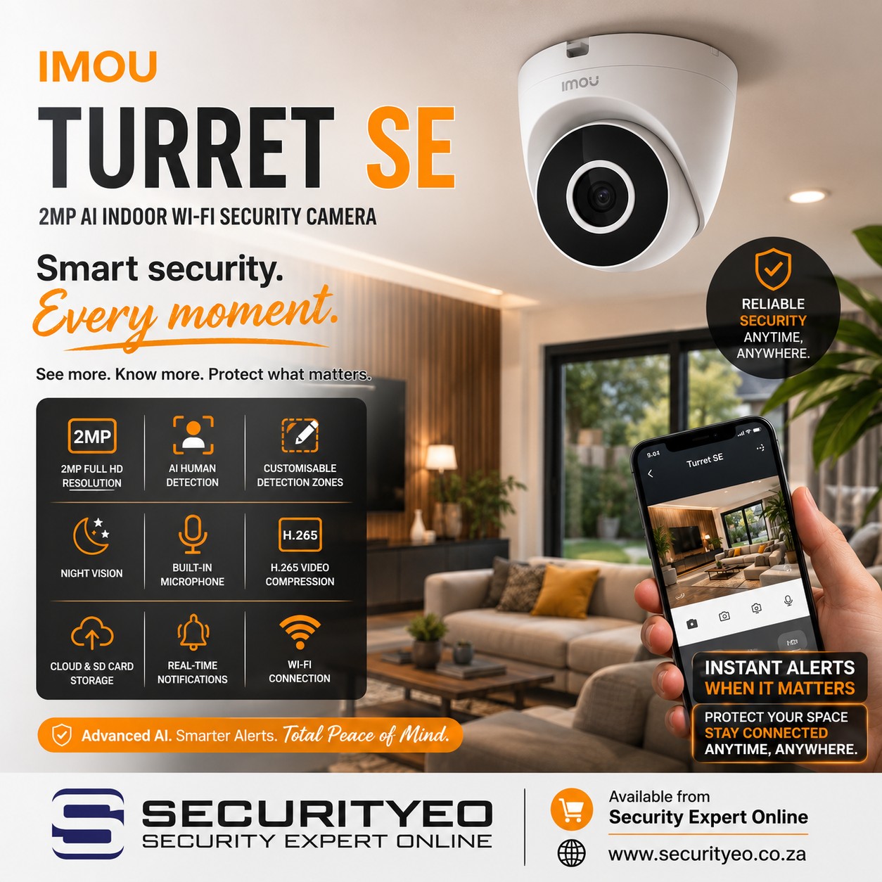 IMOU Turret SE 2MP AI Indoor Wi-Fi Security Camera - Image 2