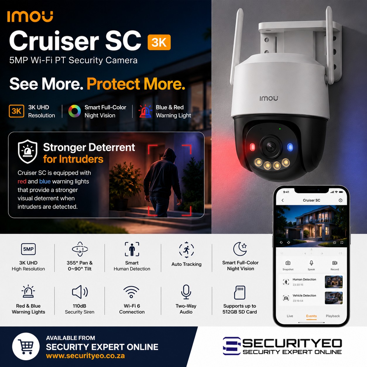 IMOU Cruiser SC 3K 5MP Wi-Fi PT Security Camera - Image 2